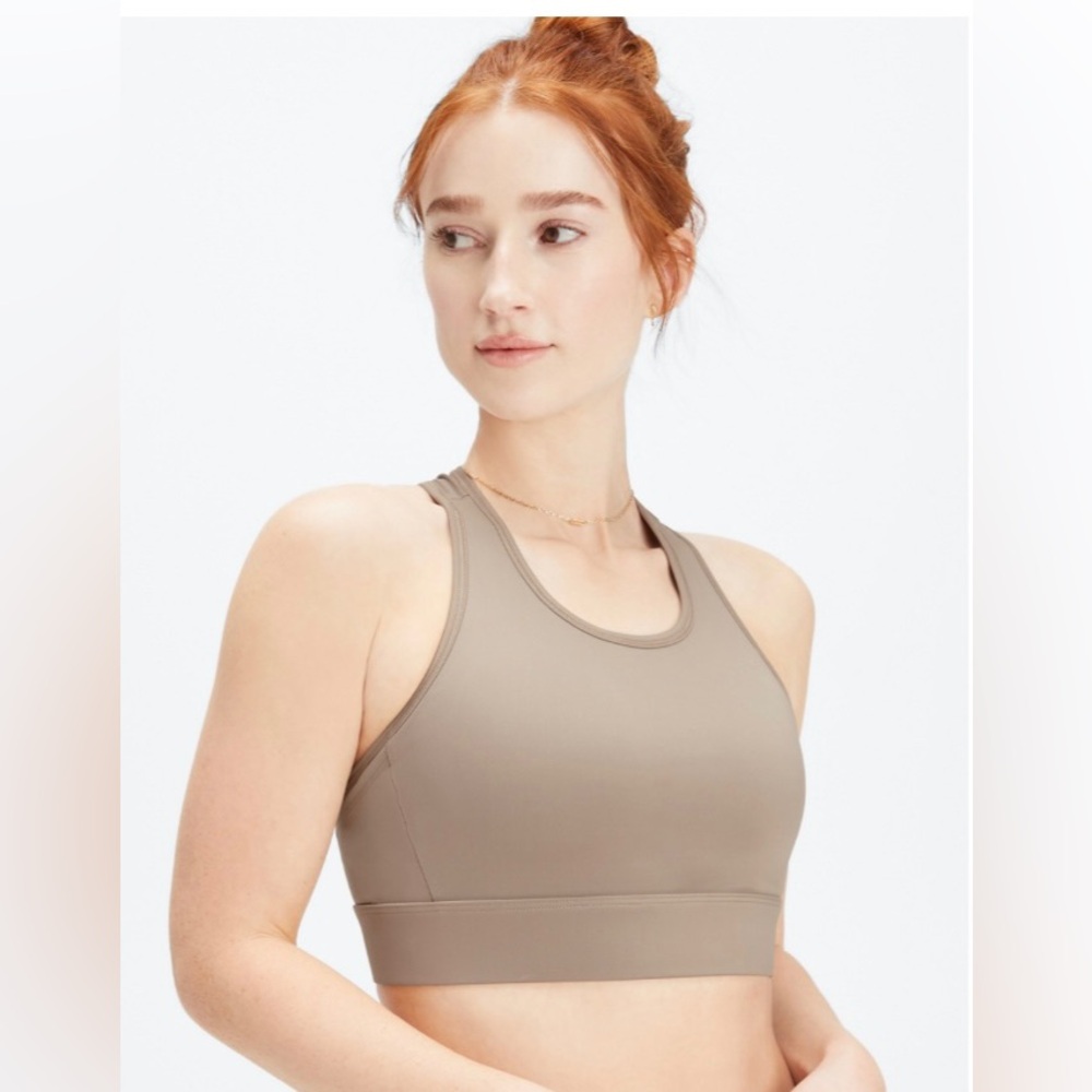 Fabletics Taupe Sports Bra-Trinity Unity High Impact Sports Bra